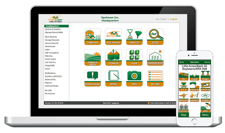 FarmLogic GAP System available on your Web and Mobile devices